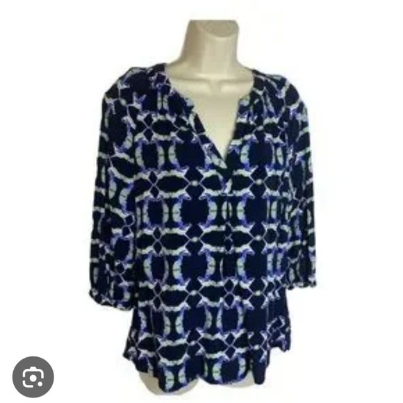 CROWN & IVY Tropical Parrot Blouse Medium - Picture 11 of 11